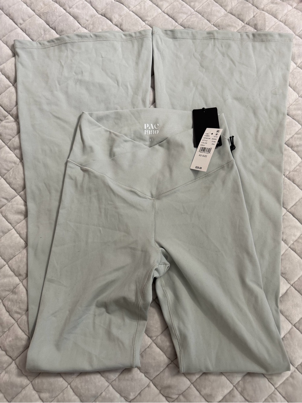 PACSUN active cross waist high rise flare sage like green stretchy leggings